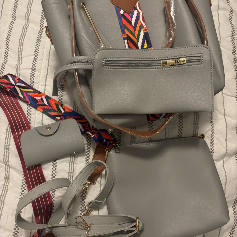 Stylish Gray Women's Bag Set
